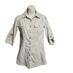 🌿 FANG Women's Button-Down Shirt‎ Dress / Tunic – Size S 🌿